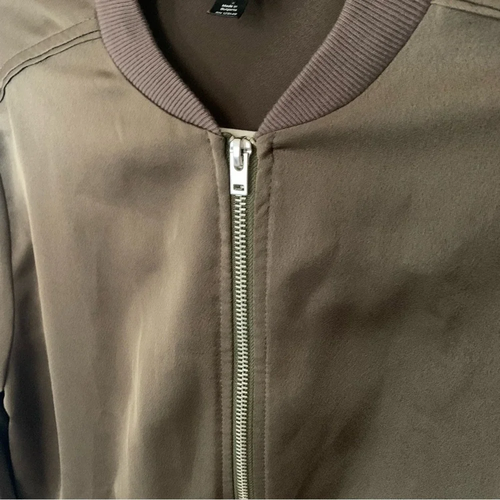 Topshop | Olive green Bomber Jacket zip up long sleeve jacket casual